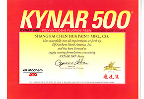 Certificación de hoja KYNAR 500 ACP
