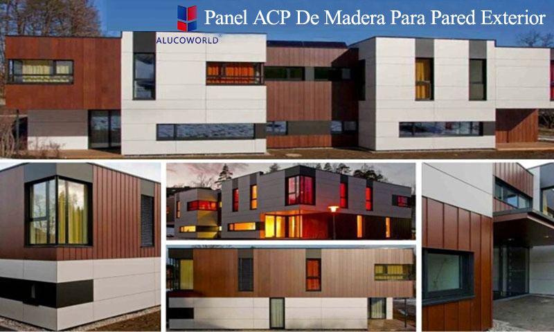 Muestra de proyecto de lámina ACP con acabado de madera de Alucoworld